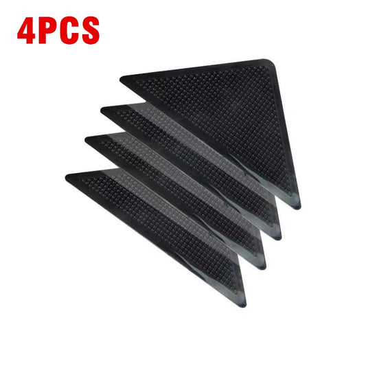 4Pcs/Set Triangle Washable Reusable Rug Gripper Anti-Skid Rubber Mat Non Slip Patch Tape for Tile Floors Carpets Corners Pad