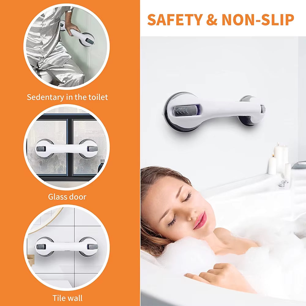 New Shower Handle Grab Bars Ultra Grip Dual Locking Safety Suction Cups Helping Handle anti Slip Support for Toilet Bathroom