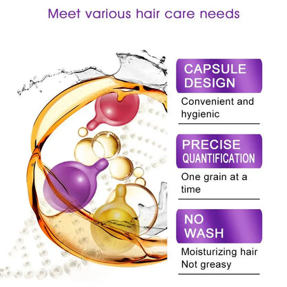 Smooth Silky Hair Vitamin Capsule Keratin Complex Oil Hair Care Repair Damaged Hair Serum Anti-Loss Moroccan Hair Oil